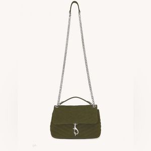 Edie Crossbody in green suede